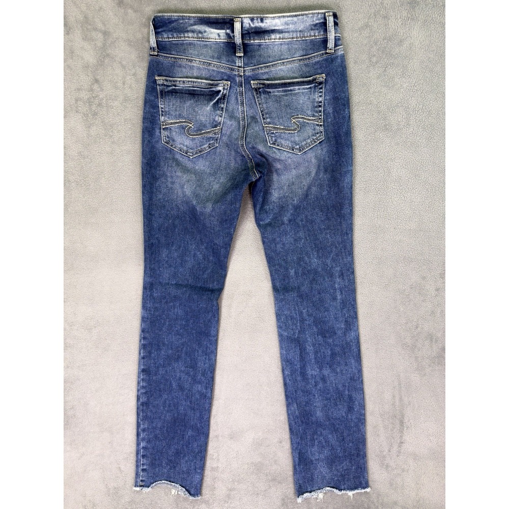 Silver Jeans Womens 27 Blue Medium Wash Mid Rise Suki Straight Stretch Denim - Picture 2 of 10